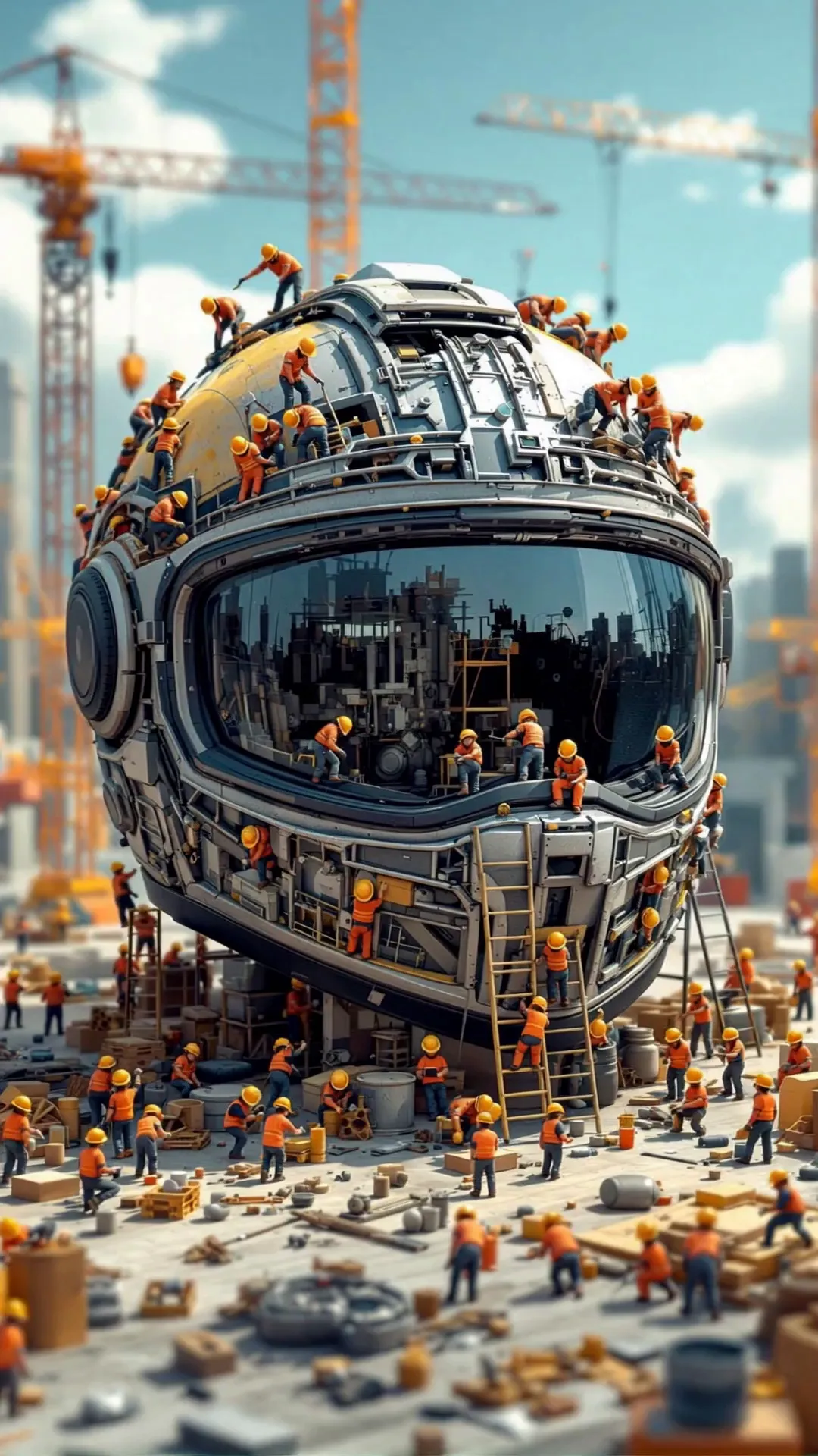 Tiny People Constructing Giant Objects